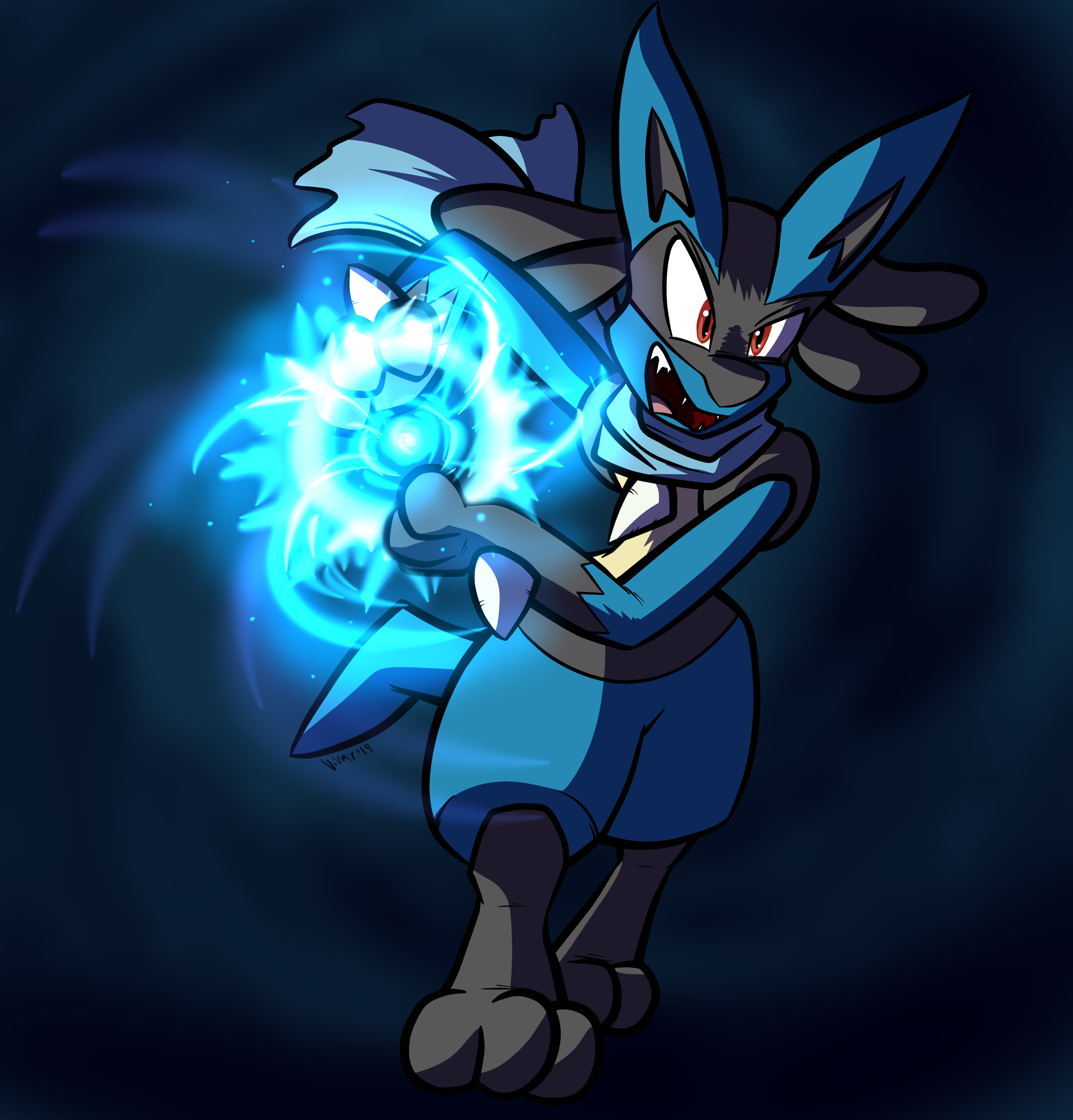 How To Draw Lucario Using Aura Sphere